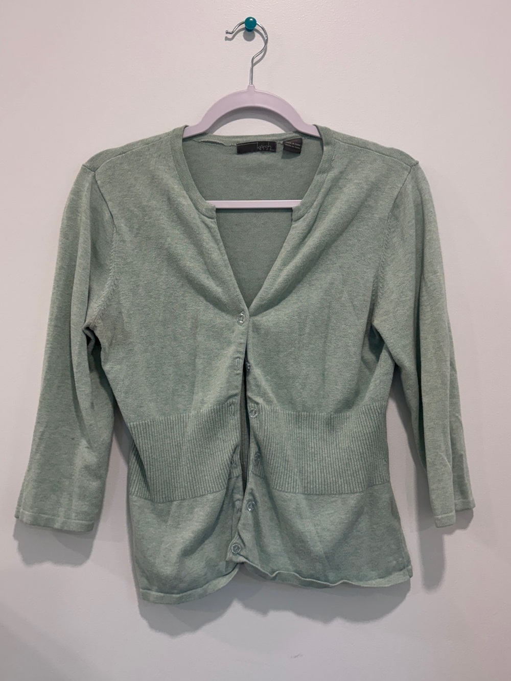 Kersh Mint Green Knit Cardigan